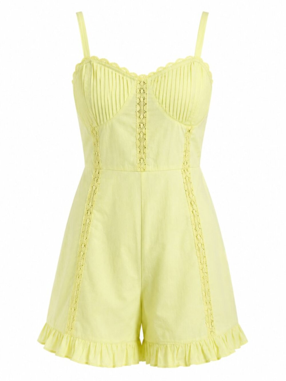 Urban Outfitters Juliette Lace Inset Yellow Romper Size XS